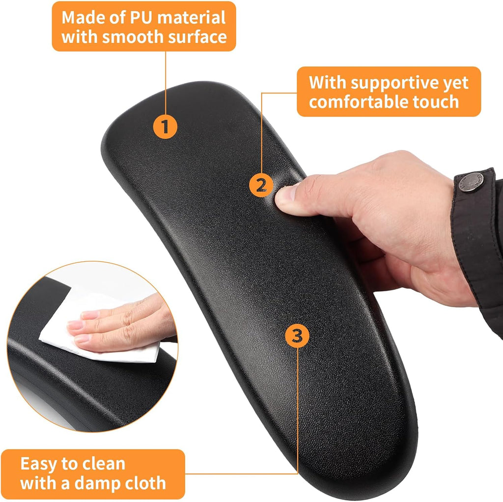 Office Chair Armrest Replacement, PU Chair Arm Pads Caps Compatible with Herman Miller Classic Aeron Chair, 1 Pair - Image 4