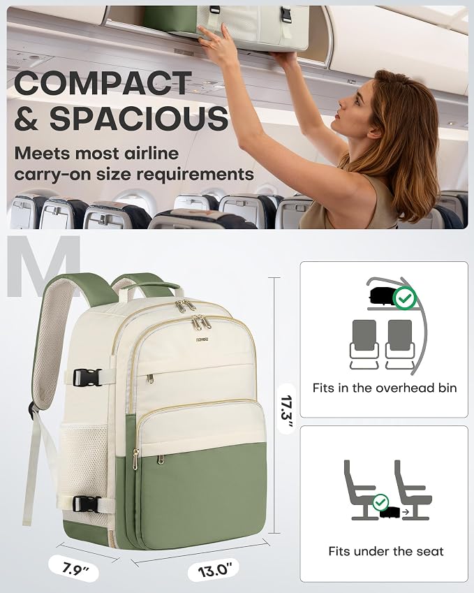 HOTOR Travel Backpack Women Flight Approved Carry on Bag | 15.6inch Laptop Computer Bag Flight Approved Personal Item Travel Bag for Work, Business, College - Image 2