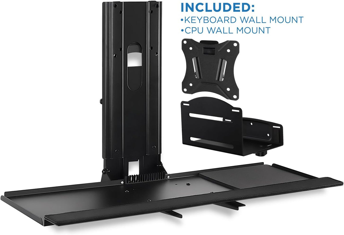 Mount-It! Monitor and Keyboard Wall Mount with CPU Holder, 13-32in Screens - Image 3