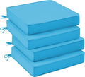 UNIKOME Outdoor Chair Cushions Set of 4, Water Resistant Patio Seat Cushions with Ties for Outdoor Furniture, High-Density Foam, UV & Fade Resistant, Piped Edge – 19" x 19" x 3", Teal by UNIKOME