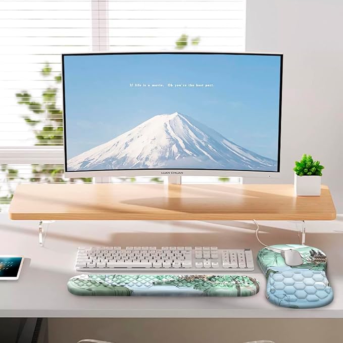 Ergonomic Mouse Pad Wrist Rest, 2 in 1 Keyboard Pad for Office | Memory Foam Wrist Cushion, Non-Slip PU Base, Massage Design, Relieves Wrist Pressure for Work, Gaming & Office Use - Image 6