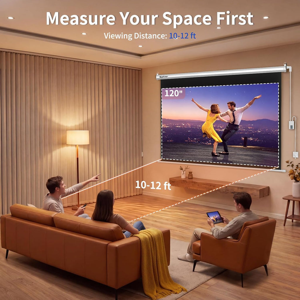 120" 16:9 Motorized Projector Screen with Dual-Side Power Inlet - Image 6
