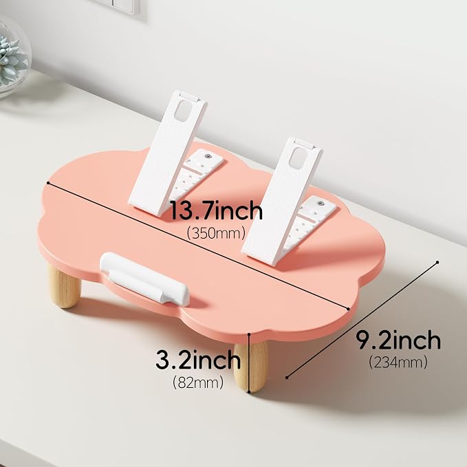 AFOOYO Adjustable Wood Laptop Stand, Ergonomic Height Angles Computer Stand, Cloud-Shaped Holder Riser Notebook Stand for Desk Compatible with Air, Pro, Dell, HP, Lenovo More 10-17.3" Laptops, Pink - Image 7