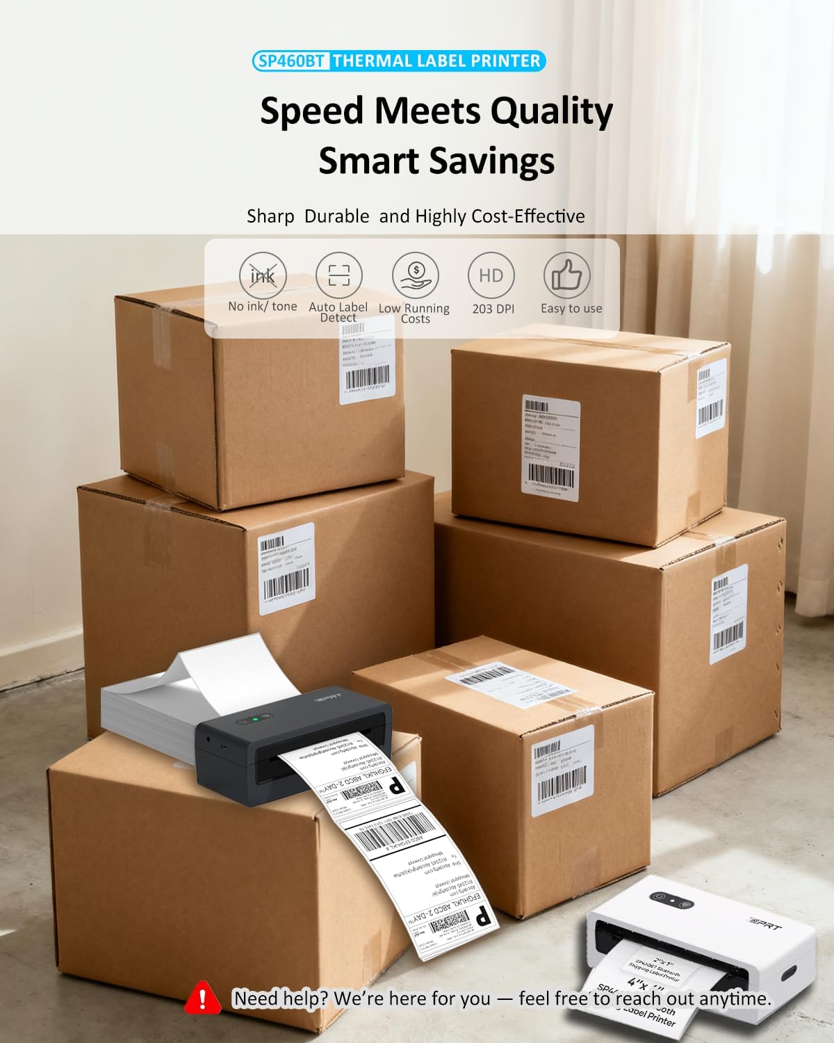 Bluetooth Thermal Shipping Label Printer, Wireless 4x6 Shipping Printer - Image 6