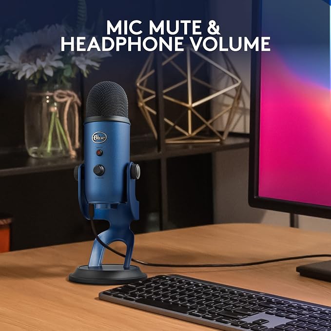 Logitech Creators Blue Yeti USB Microphone for PC, Mac, Gaming, Streaming, Podcasting, Studio and Computer Condenser Mic with Blue VO!CE Effects, 4 Pickup Patterns, Plug and Play - Midnight Blue | Mac, Gaming, Streaming, Podcasting, Studio and Computer... - Image 9
