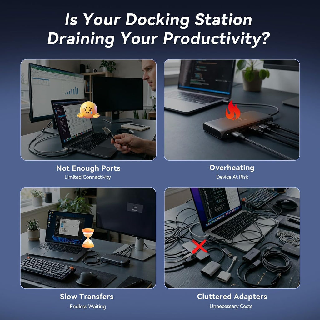 TobenONE DisplayLink Docking Station 3 Monitors with 120W Power Adapter - Image 2