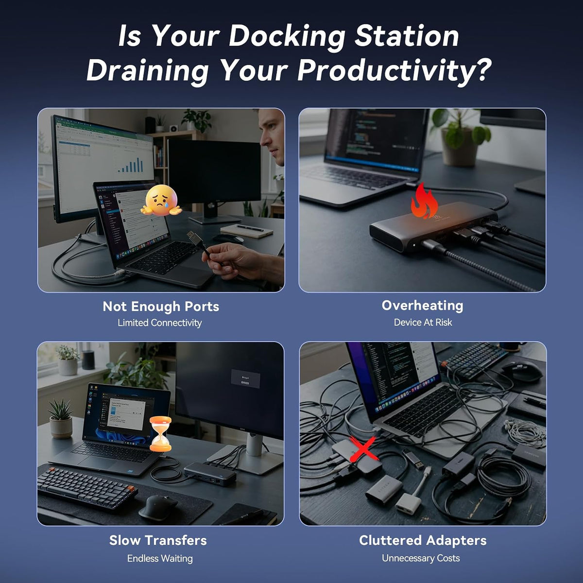 TobenONE DisplayLink Docking Station 3 Monitors with 120W Power Adapter - Image 2