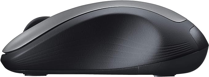 Logitech MK335 Full Size Quiet Wireless Keyboard Mouse Combo - Black/Silver | Full size low-profile quiet keyboard, full size ambidextrous contoured mouse with rubberized side grips, Windows ChromeOS - Image 4