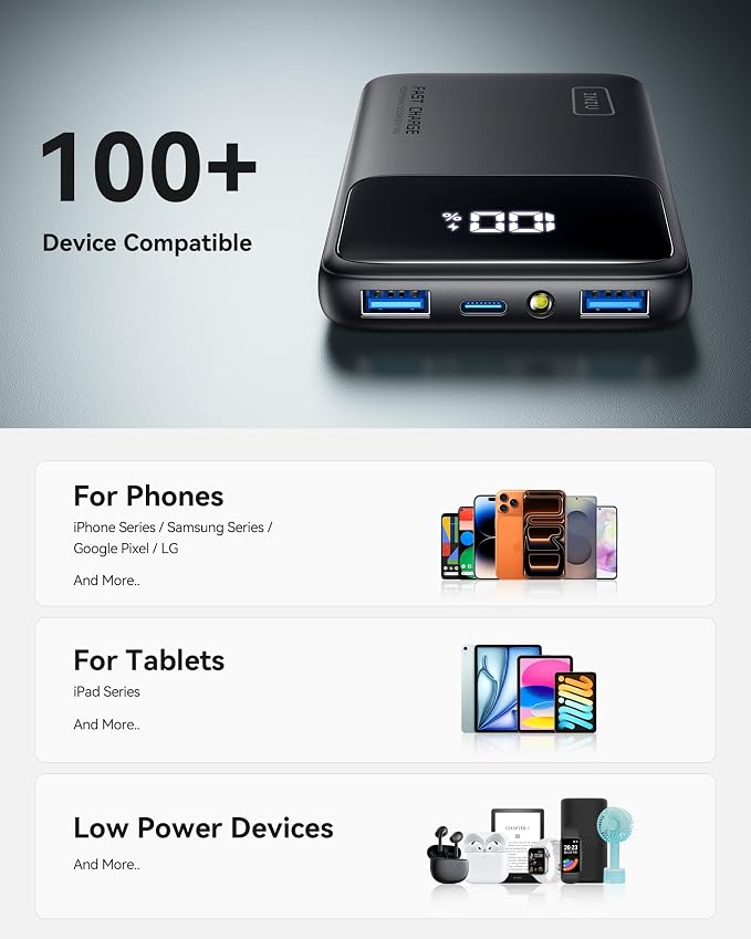 INIU Portable Charger, Ultra Slim 10000mAh Fast Charging Power Bank | Flight-Safe, Travel Essential, Battery Phone Pack for iPhone 17 16 15 Samsung S26 S25 Google iPad etc - Image 7