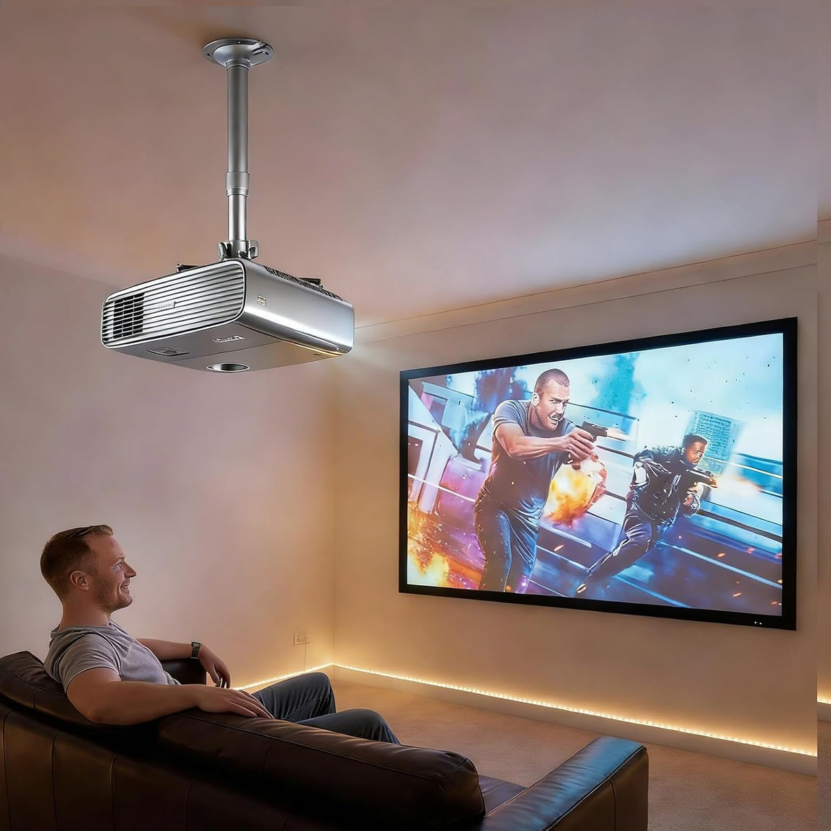 DAWASAPAT Universal 2-in-1 Projector Mount Bracket with Extension Pole, 7.87" - 15.74" Height Adjustable Holder for Projectors - Image 5