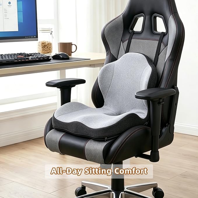 Dual-Layer Memory Foam Car Seat Cushions for Driving, with Lumbar Support | Ergonomic Truck Seat Cushion & Office Chair Cushion for Wheelchair, Gaming Chair & Sofa,Memory Foam Seat Cushion - Image 7