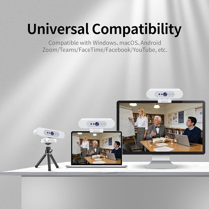 TOALLIN 4K Webcam for PC, Windows Hello Compatible Cam, Facial Recognition | Autofocus, Built-in Mic & Privacy Shutter, USB Computer Camera for PC Laptop, Meetings, Streaming, Video Calls - Image 8