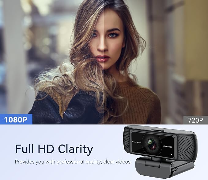 Streaming Webcam for PC, 1080P Computer Web Camera with Microphone | Built in Privacy Cover, AutoFocus, Auto Light Correction, Plug and Play, USB HD Web Cam for Laptop, Desktop, Mac, Zoom - Image 2