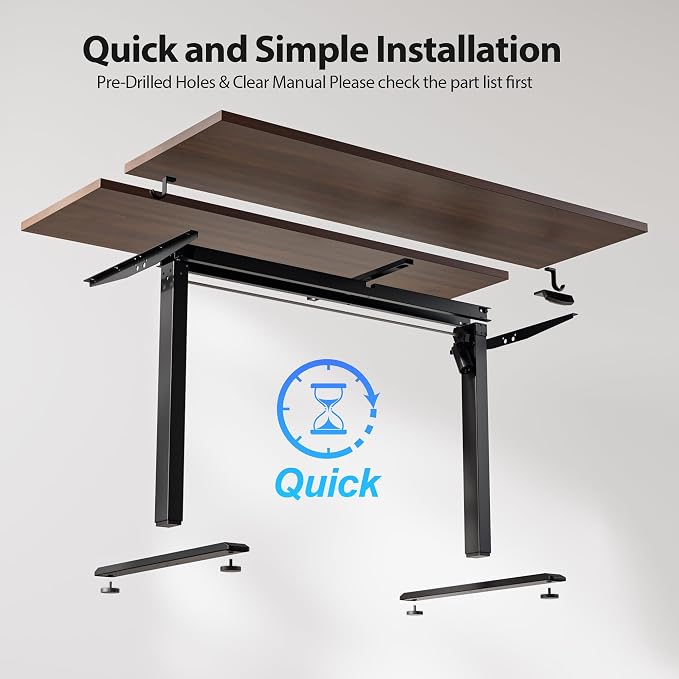 Agilestic 48*28 Inch Height Adjustable Electric Standing Desk, Dark Walnut | Sit Stand Up Computer Desk, Extra Wide desktop, Memory Presets, Stable Steel Frame,154 lbs, Easy Assembly, Splice Board - Image 9