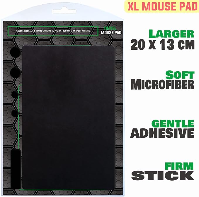 Adhesive Bottom Mouse Pad - Peel and Sticks to Any Surface - Portable - Travel Large Size (XL -Blank- Black) - Image 3
