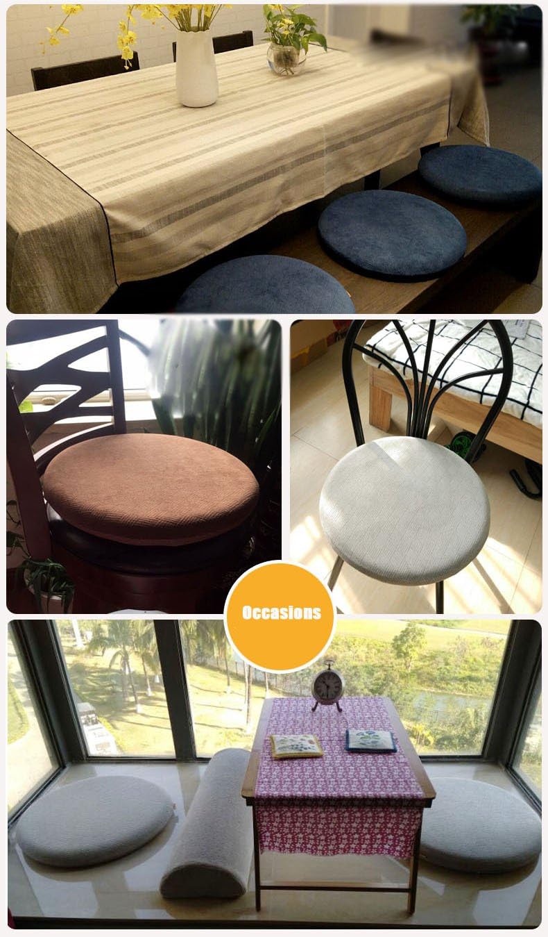 Sigmat Memory Foam Seat Cushion Anti-Slip Soft Round Stool Cushion Chair Pad 16 Inch Camel - Image 6