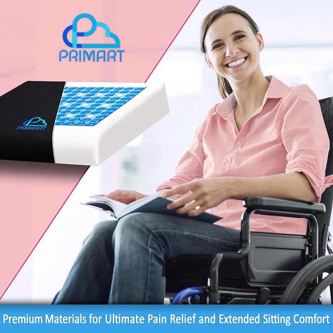 Premium Large Gel Seat Cushion, Memory Foam Seat Cushion for Recliner, Wheelchair, Office Chair, Car, Floor, Dining Chair, Sciatica, Coccyx, Back Pain & Pressure Sore Relief, Design with Ventilation - Image 8