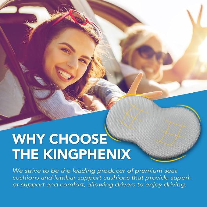 kingphenix Wedge Car Seat Cushion, Memory Foam Pad for Driving Comfort | High-Density Memory Foam Seat Cushion, 4D Breathable Mesh and Non-Slip Bottom for Long-Drive Comfort and Office Use, Gray - Image 6