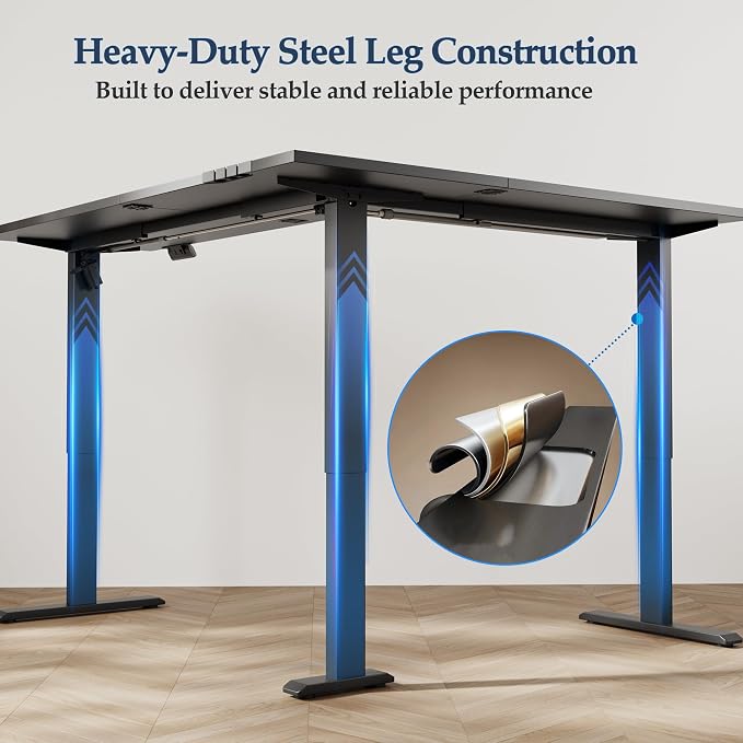 Klicelor L Shaped Standing Desk 75 x 61 Inch, Electric Height Adjustable Corner Desk for Home Office Workstation, Ergonomic Sit Stand Computer Table with Memory Controller, Black - Image 7
