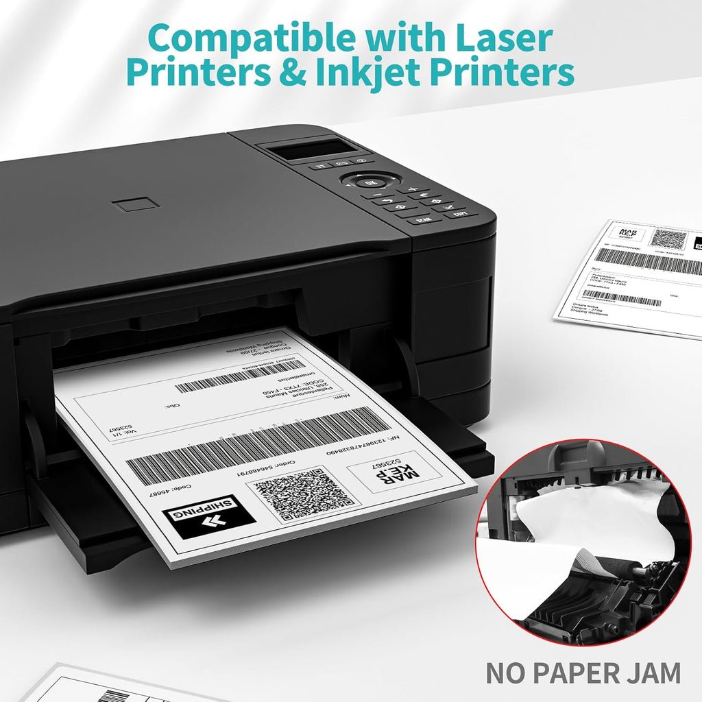 25 Sheets Sticker Paper Matte White, 8.5" x 11" Label Paper for Laser & Inkjet Printer, Full Sheet Label for Shipping Address Mailing - Image 3