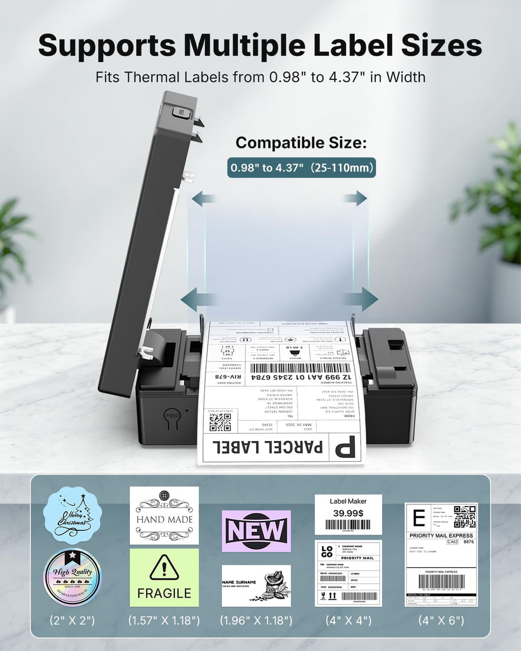 4x6 Bluetooth Thermal Shipping Label Printer, Black - Image 6
