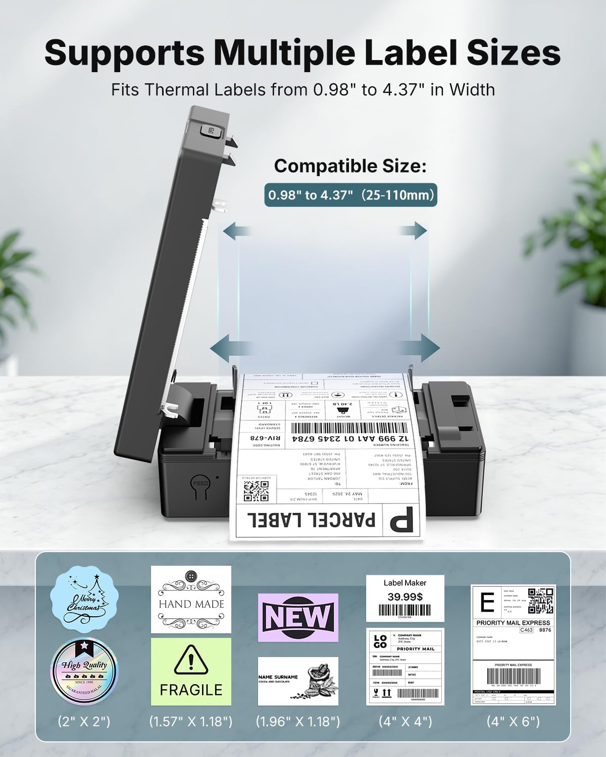 4x6 Bluetooth Thermal Shipping Label Printer, Black - Image 6