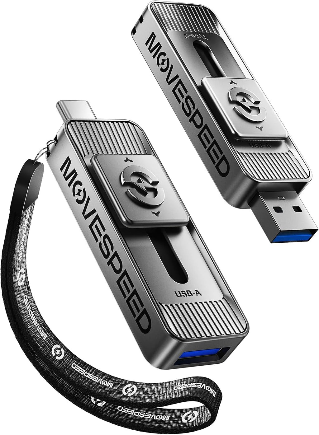 MOVE SPEED 512GB High-Speed 1050MB/s Read Pro Solid State Drives - Dual Ports USB 3.2 +Type C for Mac iOS Android Creators & Photographers by MOVE SPEED