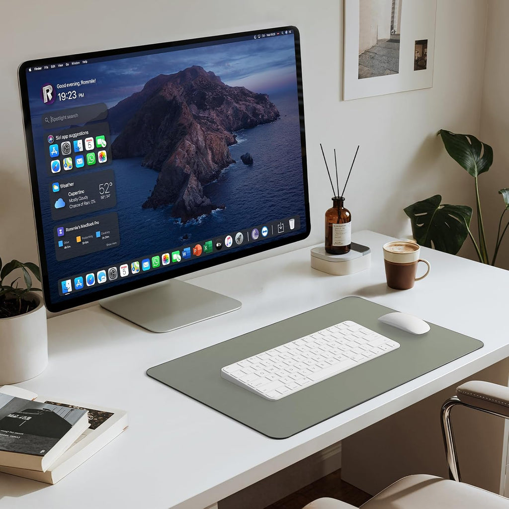 Jotsome Leather Desk Pad Mat, 17" x 12", Sage - Image 4