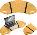 GlikCeil 29.5 Inch Wood Lap Desk with Handles Foldable Tray, Wood Color by GlikCeil