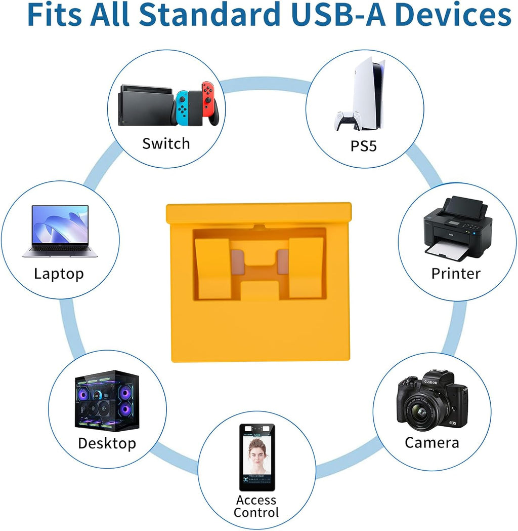 12-Pack USB-A Port Blockers with 1 Key,Removable Physical Security Locks,Anti-Tampering Data Protection for Laptops,PCs & Game Consoles (Yellow) - Image 6