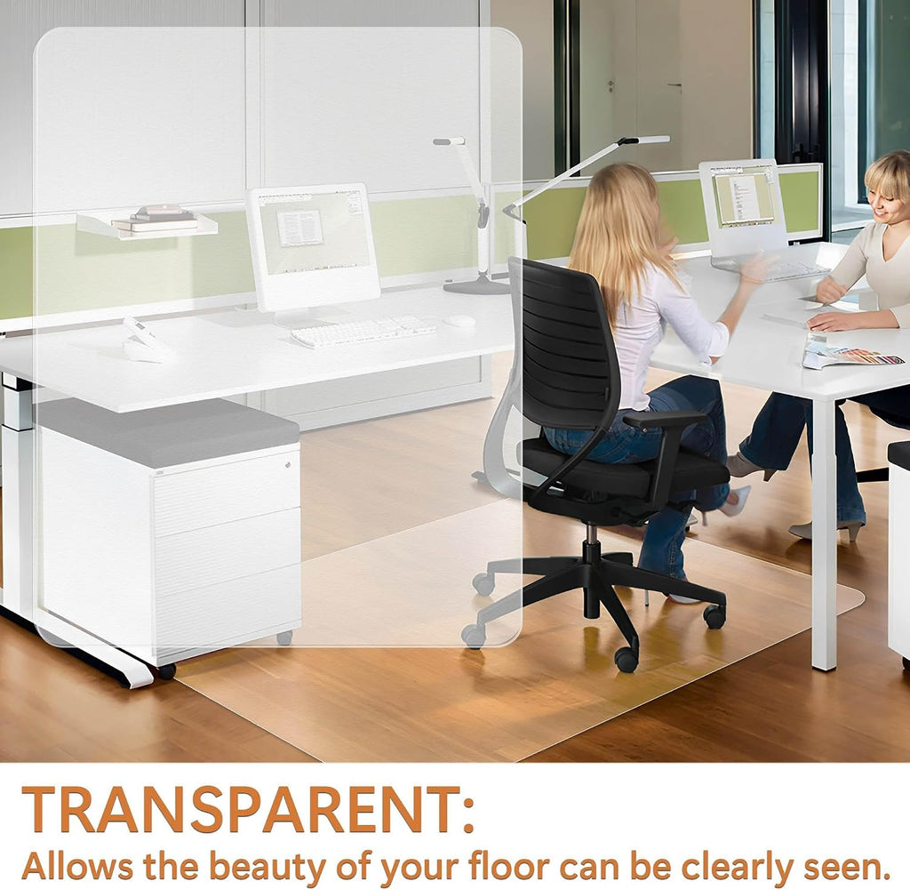 Office Chair Mat, 45" x 53" Vinyl Desk Chair Mat Clear Floor Protector Mat for Hardwood Floor/Rolling Chair Office & Home, Easy Glide and Flat Without Curling - Image 6