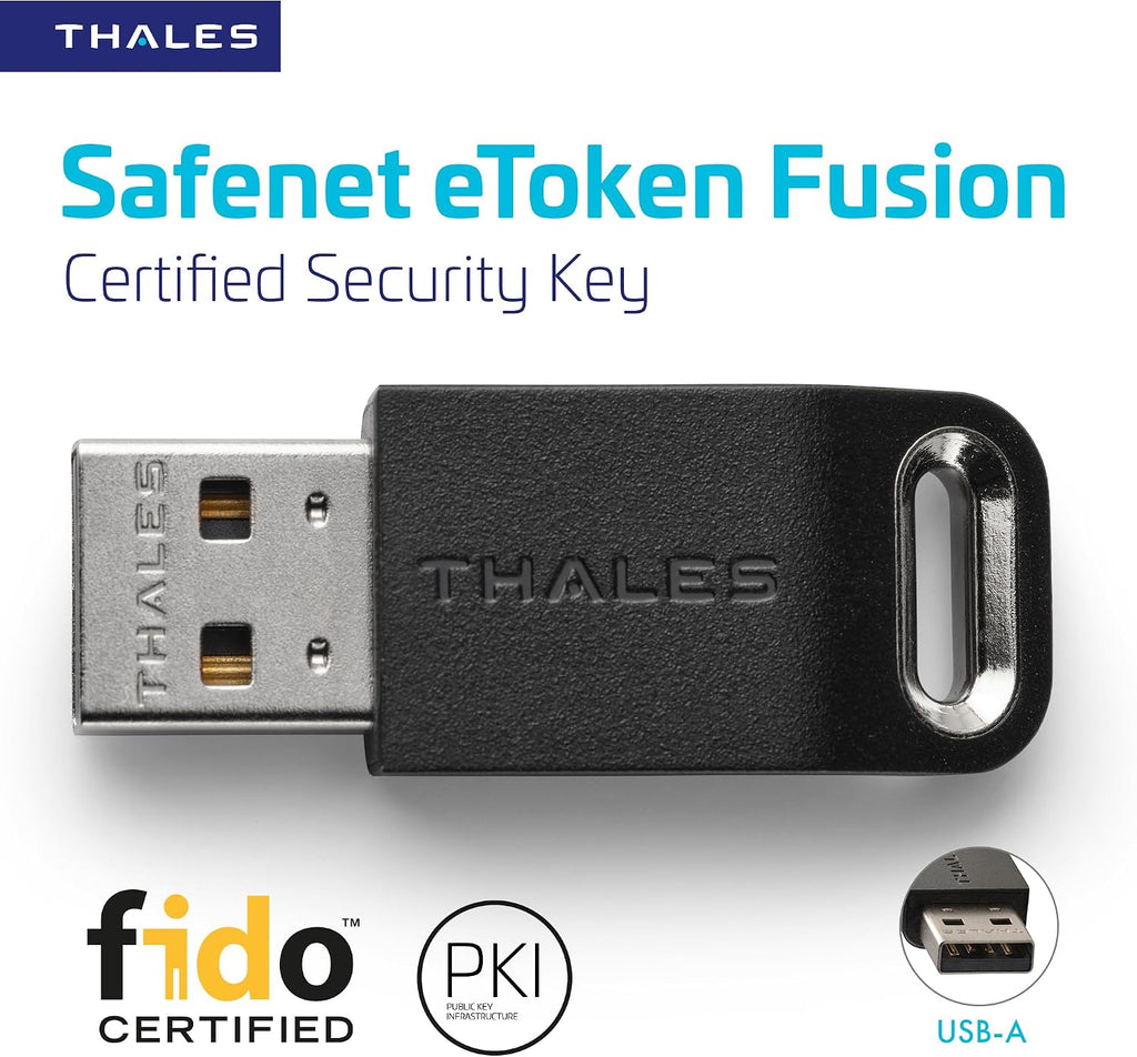 Thales - SafeNet eToken Fusion - Phishing-Resistant FIDO2 Certified Security Key for Digital Certificates or Web Apps & Desktop Authentication - USB-A - Pack of 1 - Image 2