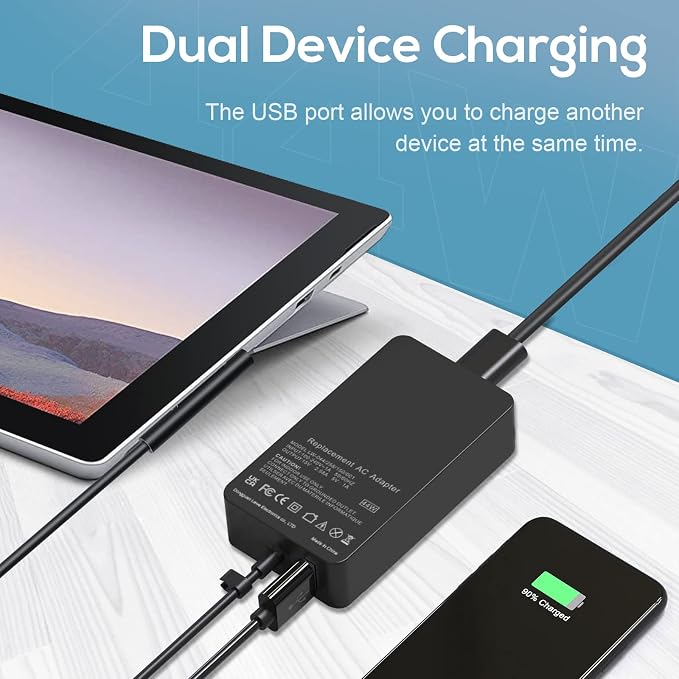 TREE.NB Laptop Surface Pro Charger 15V 2.58A 44W Power Supply for Microsoft Surface Book Surface Pro 8/7/6/5/4/3 Laptop 1/2/3 Surface Go 1/2 & Surface Book (Not Compatible Surface 3) - Image 6