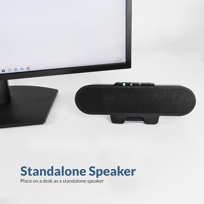 Cyber Acoustics CA-2890PRO USB and Bluetooth Speaker Bar, Clip-On Monitor | Monitor-Mounted Speaker Bar for PC and Mac, Great for Calls and Music, Auto-Switch Between Devices, Mic Mute Button - Image 6