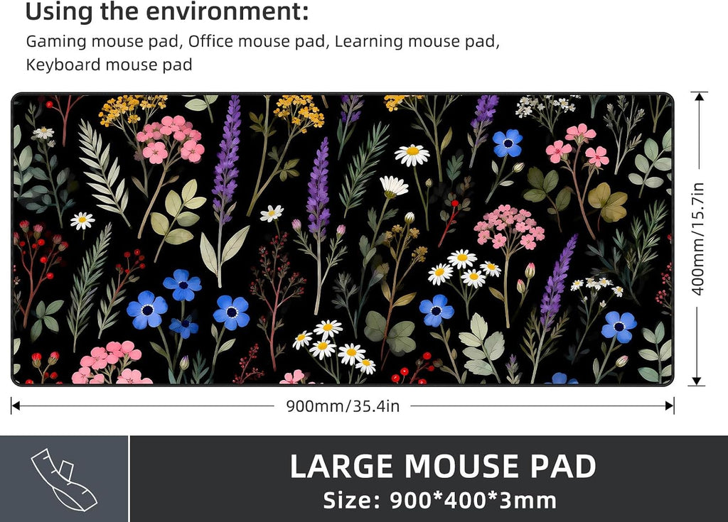 Large Gaming Mouse Pad, Extended Mousepad with Superior Micro-Weave Cloth, Comfortable Desk Mat for Gamer, Office and Home 900x400 mm - Image 2