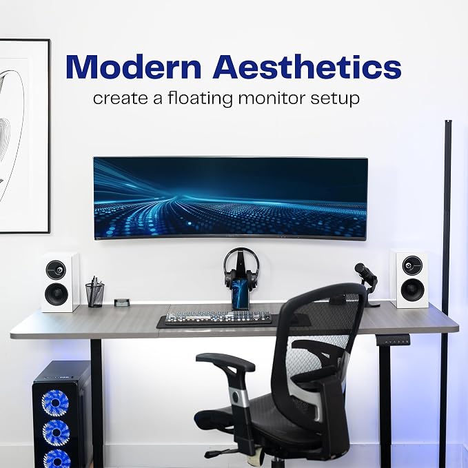 VIVO Full Motion Ultrawide Monitor Wall Mount, Fits Ultra-Wide Screens up to 49 inches and 44 lbs, Tilt and Swivel Arm, White, MOUNT-VW01MW - Image 7