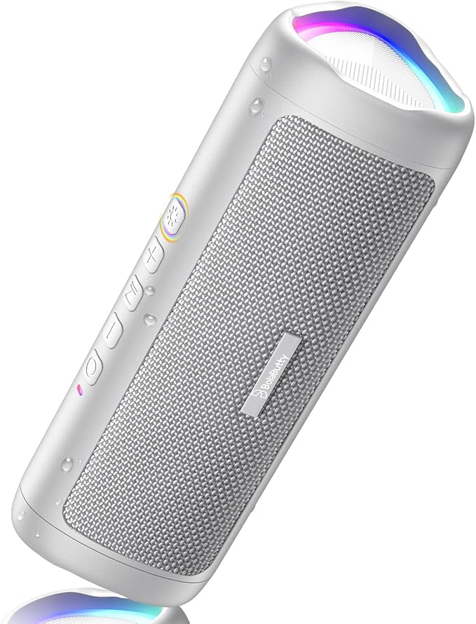 Bluetooth Speaker, 20W HD Sound, Portable Wireless, IPX5 Waterproof, Up to 24H Playtime, TWS Pairing, for Home/Party/Outdoor/Camping/Beach Essentials, Electronic Gadgets, Birthday Gift (Grey) by BolaButty