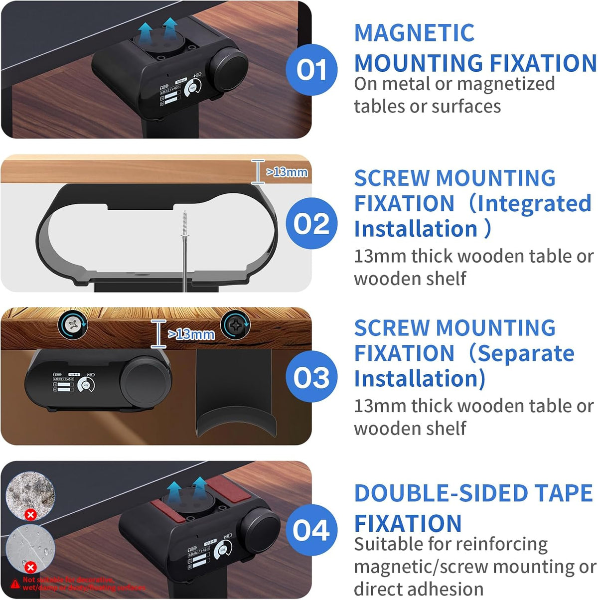 Under Desk Mount for SteelSeries Arctis Nova Pro, Elite and Omni Wireless Gaming Headset, Magnetic Base Station Holder for Arctis Nova Pro Wireless with Headphone Hanger Stand - Image 6