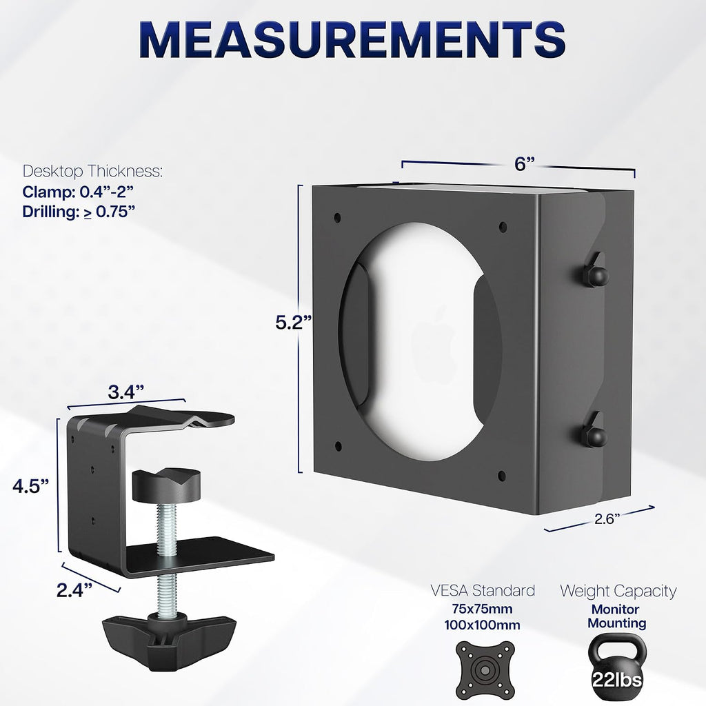VIVO Black Behind Monitor VESA Mount Designed for Mac mini, MOUNT-MINI24 - Image 3