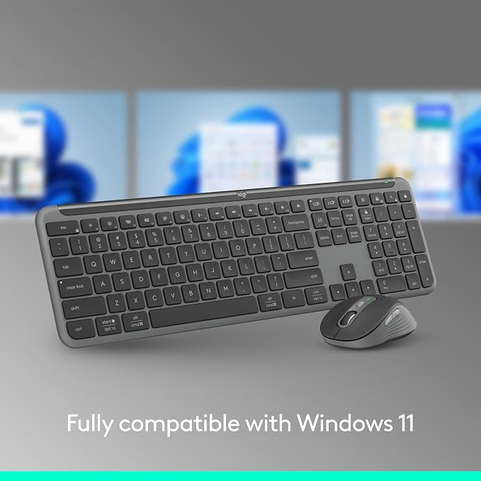 Logitech Signature Slim MK955 for Business Keyboard Mouse Combo | Signature, Quiet typing, Secure receiver, Bluetooth, Globally certified, Windows, Mac, Chrome, Linux, For business - Image 8