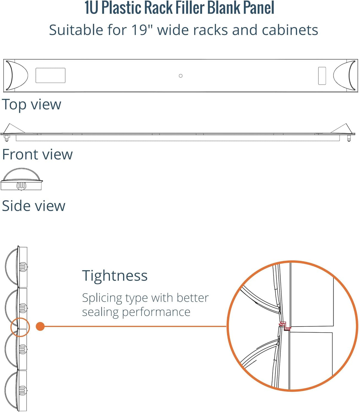 Tecmojo 1U Blank Panel, Plastic Rack Blank Panel, Rack Mount Plate for 19 in Server Rack Enclosure or Network Cabinet, Toolless Mounting, Black(10 Pack) - Image 3