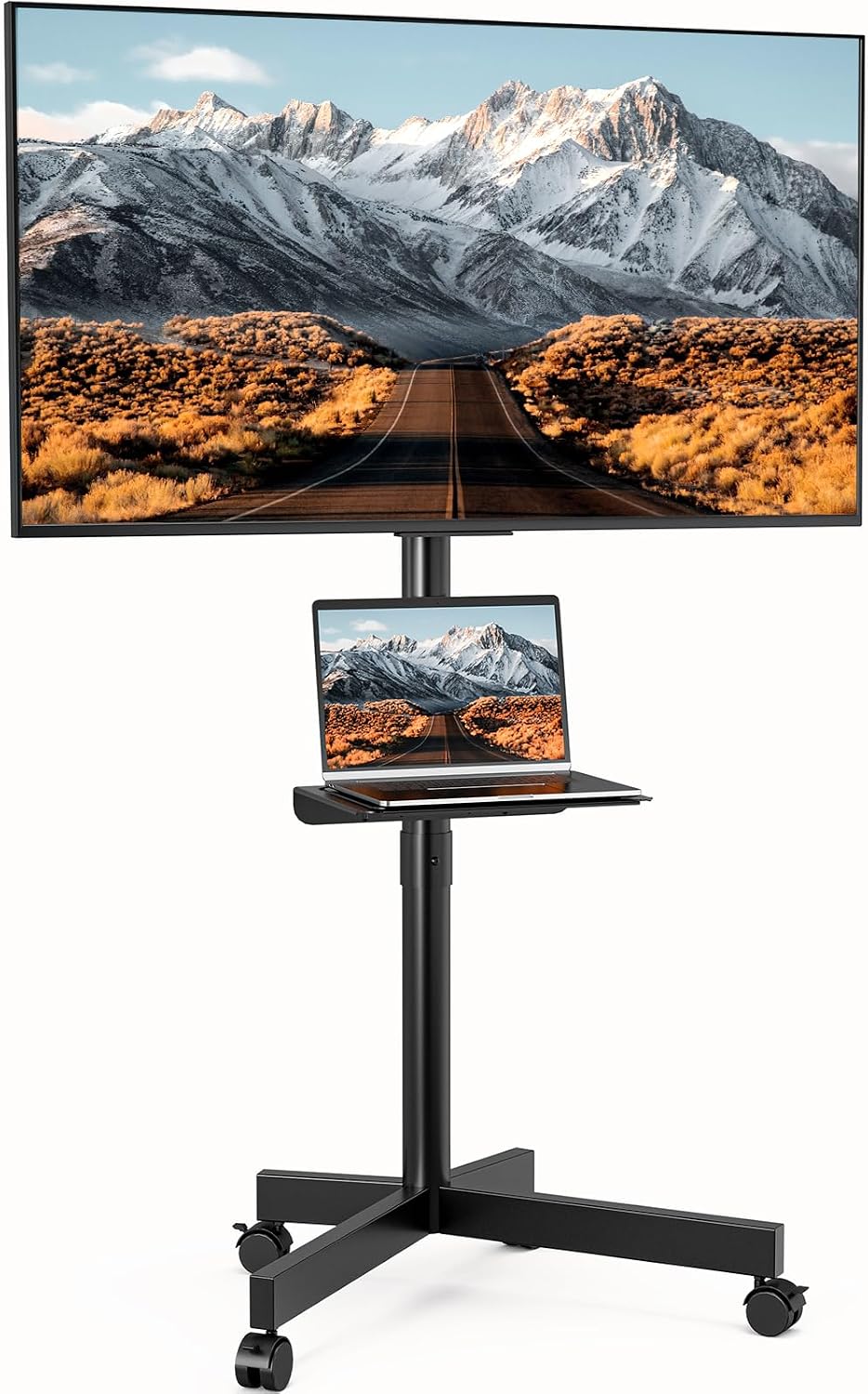 Rolling TV Stand with Wheels for 23-60 Inch Flat Curved TVs by SIMINGTEC