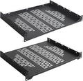 2 PCS 12” Rack Shelves for 19 inches Network Rack & Cabinets, 1U Rack Mount Shelf Vented Cantilever Tray, for Server, IT & Sound Equipment by RIVECO