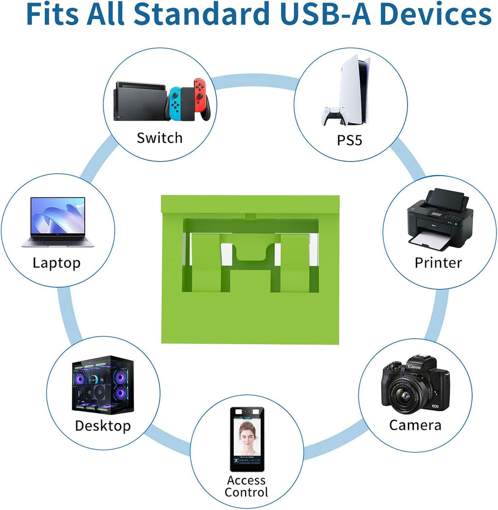 24-Pack USB-A Port Blockers with 2 Keys, Removable Physical Security Locks,Anti-Tampering Data Protection for Laptops,PCs & Game Consoles (Green) - Image 6