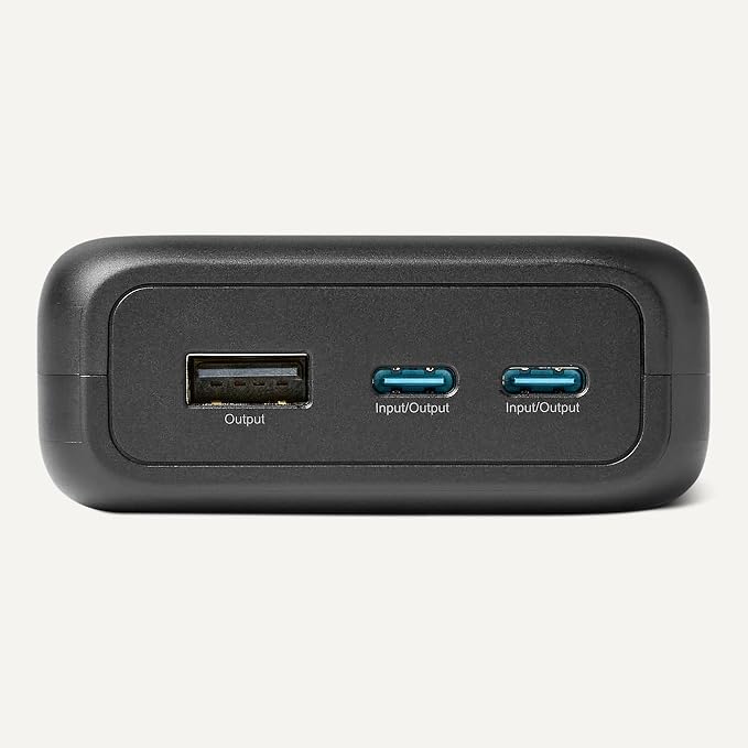 Amazon Basics High-Capacity Portable Charger Power Bank with 3-Port Output, 20,000 mAh, Black - Image 4
