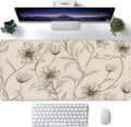 XXL Mouse Pad,Minimalist Flowers Large Gaming Mouse Pad,Abstract line Floral Desk Mat for Desktop,Extended Big Computer Keyboard Desk Pad with Non-Slip Base and Stitched Edges 35.4"x15.7" by Gnhkmw