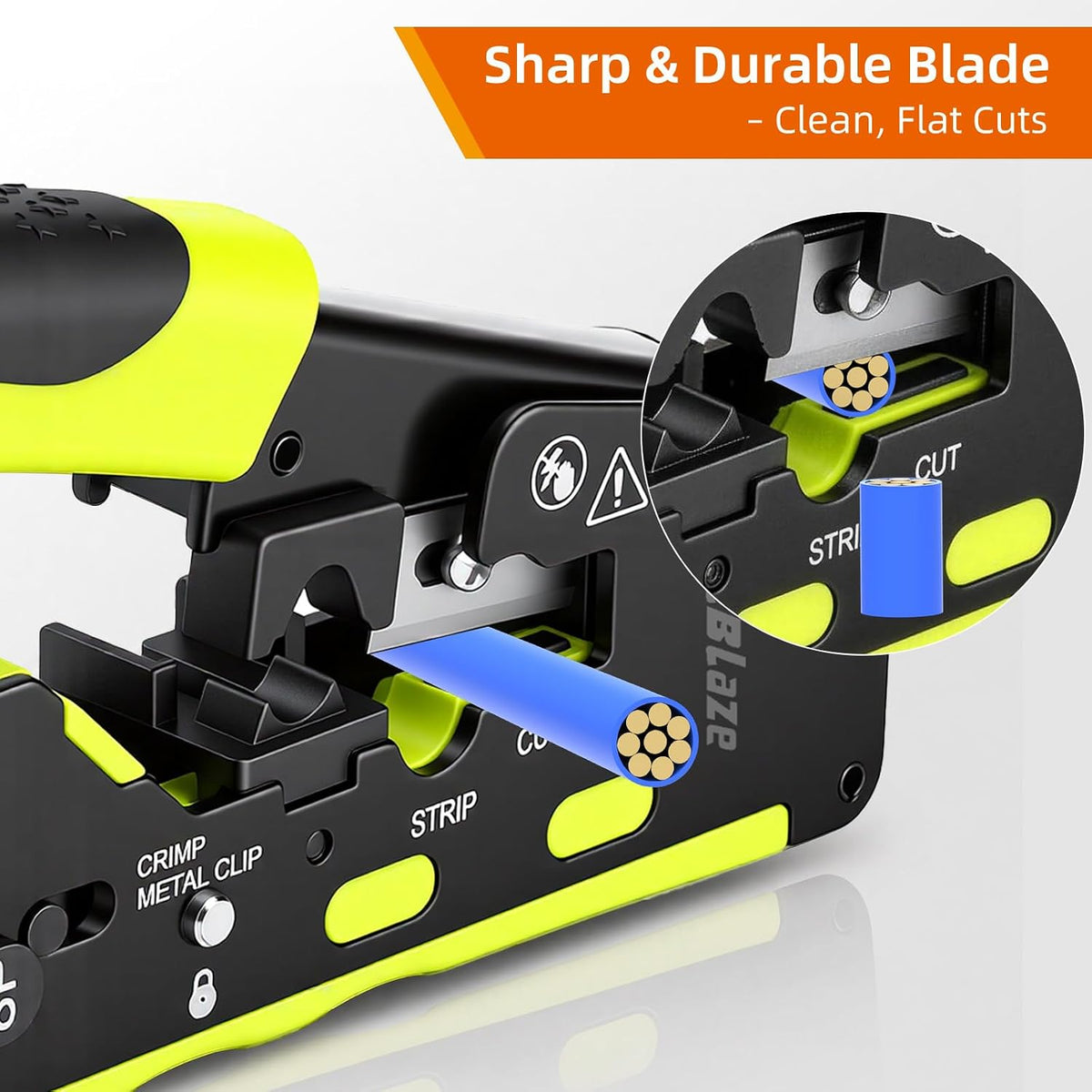 RJ45 Crimping Tool, All-in-One Ethernet Crimper Cat7 Cat6 Cat5 Crimping Tool for RJ11/RJ12 Standard, RJ45 Pass Through Connectors - Image 3