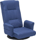 360° Swivel Floor Chair, Adjustable Reclining Floor Gaming Chair with Armrests, Linen Fabric Folding Lazy Sofa Chair, Multi-Position Floor Prayer Chair for Meditation Reading Napping, Blue by Urnodel