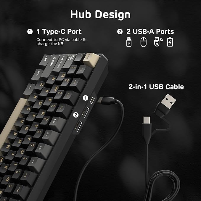RK ROYAL KLUDGE RK96 RGB Wireless Mechanical Gaming Keyboard w/Wrist Rest | 90% 96 Keys Hot Swappable Mechanical Keyboard, 3-Mode BT5.0/2.4G/USB-C, Volume Control, Software Support & Massive Battery - Image 4