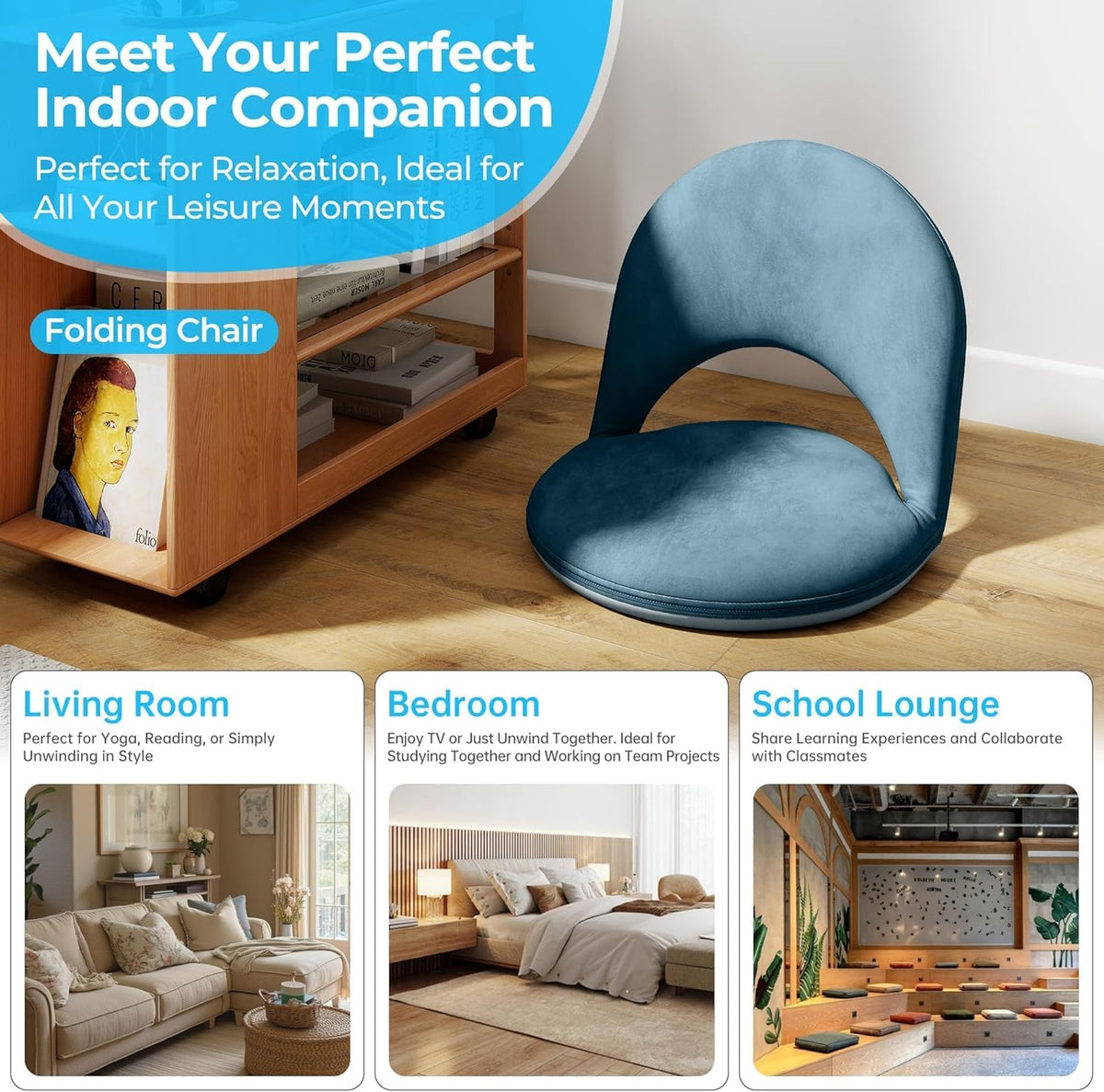 2Pcs Floor Chair with Adjustable Back Support for Kids and Adults - Image 6